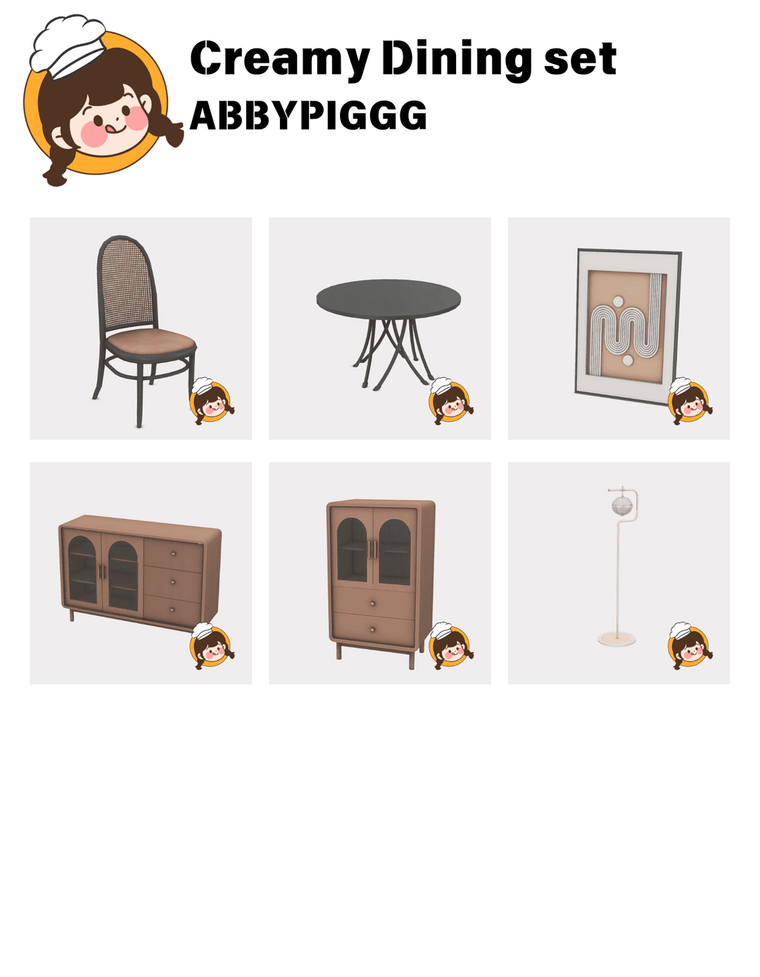 Галерея мода Набор для столовой Creamy Dining set #1